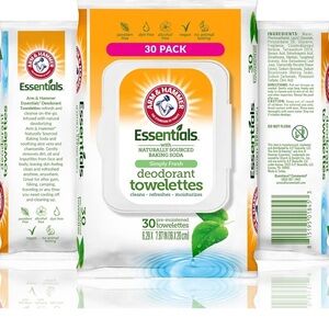 Pack 3 Arm & Hammer Essentials Towelettes Wipes Clear Water Simply Fre.